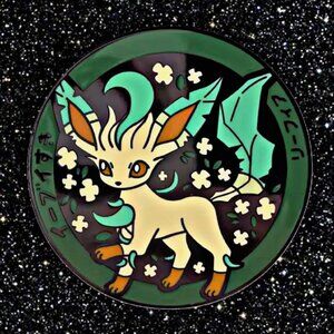 Pokemon Leafeon Enamel Pin Grass Type Eevee Evolution Collectible Kawaii Badge